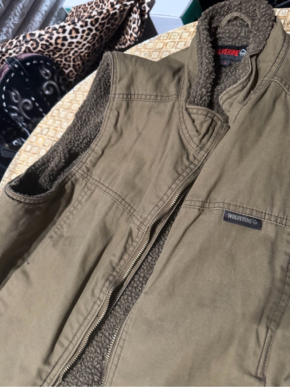 Wolverine Olive Green Sherpa-Lined Work Vest